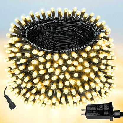 Upgraded 82FT 200 LED Christmas String Lights Outdoor/Indoor (Extendable Green Wire, Ultra-Bright with 8 Modes, UL Certified), Fairy String Lights for Xmas Tree Holiday Party Decoration, Warm White